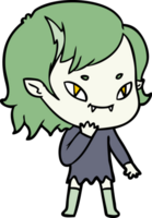 cartoon friendly vampire girl considering png