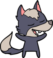 cartoon wolf laughing png