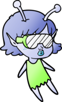 linda garota alienígena de desenho animado png