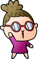 Cartoon-Frau mit Brille png