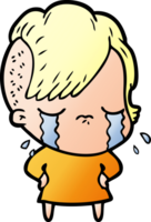 cartoon crying girl png