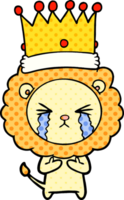 león llorando de dibujos animados png