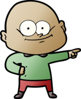 homem careca de desenho animado olhando png