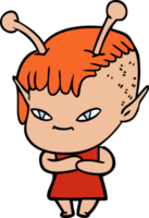 süßes Cartoon-Alien-Mädchen png