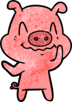 nervoso cartone animato maiale png