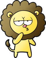 león cansado de dibujos animados png