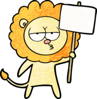 león aburrido de dibujos animados png