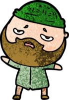 cartoon worried man with beard png