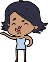 cartoon girl pulling face png