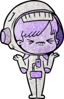 confused cartoon space girl png