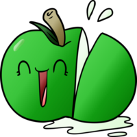 happy cartoon sliced apple png