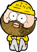 cartoon surprised bearded man png