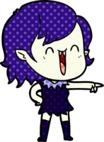 linda chica vampiro feliz de dibujos animados png