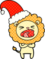 dessin animé lion de noël en colère png