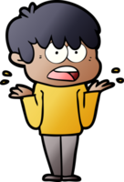 worried cartoon boy png