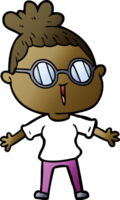 Cartoon-Frau mit Brille png