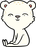 oso polar de dibujos animados feliz sentado png