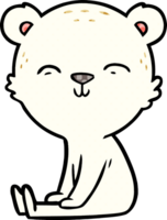 happy cartoon polar bear sitting png