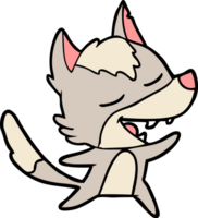 loup de dessin animé en riant png