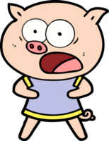 Cartoon-Schwein schreit png