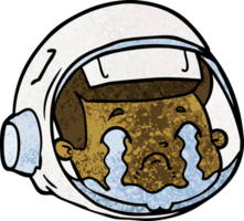 visage d'astronaute de dessin animé qui pleure png