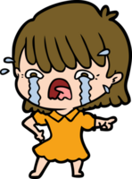 cartoon girl crying png