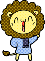 heureux, dessin animé, lion png