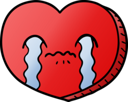 cartoon crying love heart png