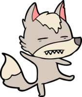 cartone animato lupo mostrando denti png