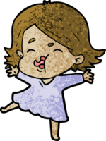 cartoon girl pulling face png