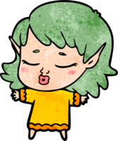 linda garota elfa de desenho animado png