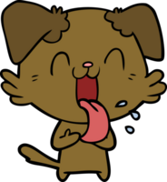 cartoon panting dog png