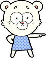 desenho de urso polar nervoso png