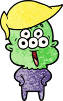 idiota alienígena feliz de dibujos animados png