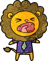cartoon lion in business clothes png