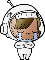 Cartoon weinendes Astronautenmädchen png