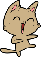 gato de dibujos animados feliz maullando png