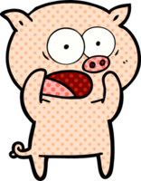 dessin animé cochon criant png