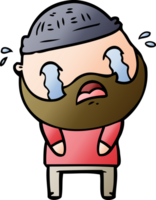 cartoon bearded man crying png