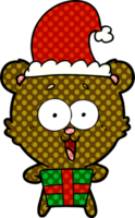 desenho de ursinho de natal rindo png