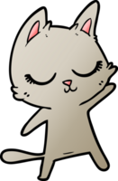 calm cartoon cat waving png