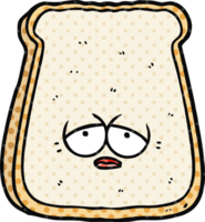 cartoon tired old slice of bread png