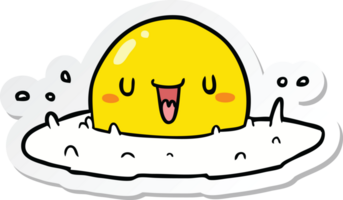 sticker of a cartoon fried egg png