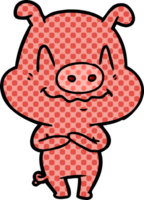 nervous cartoon pig png