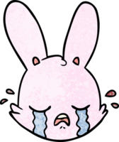 cartoon crying bunny face png