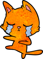 crying cartoon cat dancing png