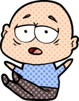 cartoon tired bald man png