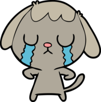 cute cartoon dog crying png