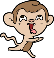 crazy cartoon monkey running png