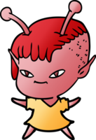 cute cartoon alien girl png